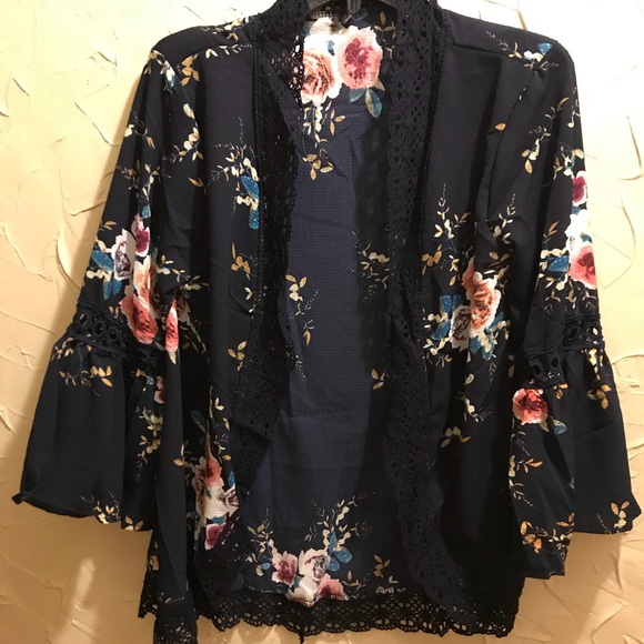 BLAZER STYLE 5🌟RATED❤️HOT floral chiffon duster - Picture 3 of 7